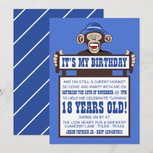 Cheeky Monkey Geburtstagsparty Einladung