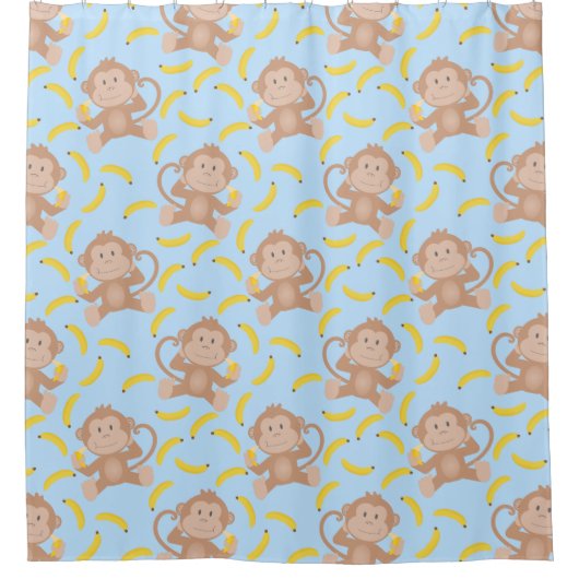 Cheeky Monkey mit Banana Duschvorhang (Vorderseite)