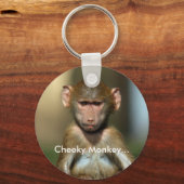Cheeky Monkey - Niedlich Baby Baboon Schlüsselanhä Schlüsselanhänger (Vorderseite)