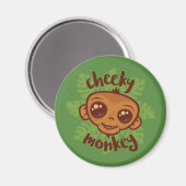 Cheeky Monkey Niedlich Cartoon Primat Zeichnend Magnet (Vorderseite/Rückseite)
