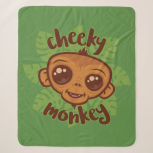 Cheeky Monkey Niedlich Cartoon Primat Zeichnend Sherpadecke