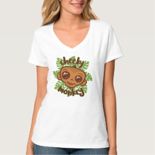 Cheeky Monkey Niedlich Cartoon Primat Zeichnend T-Shirt