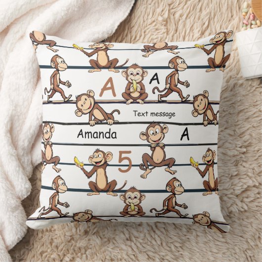 Cheeky Monkey Pattern Kissen (Decke)