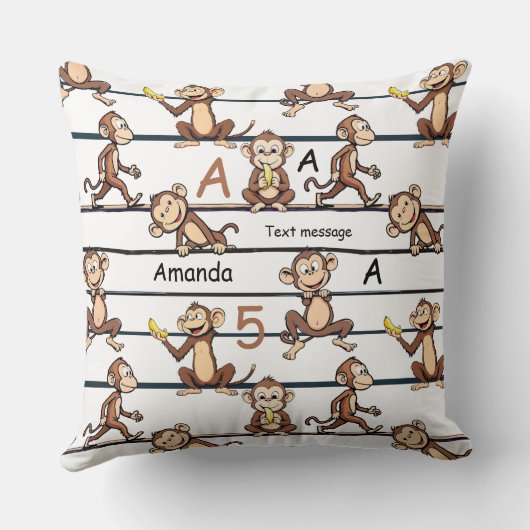 Cheeky Monkey Pattern Kissen (Rückseite)