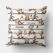 Cheeky Monkey Pattern Kissen (Vorderseite)