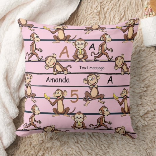 Cheeky Monkey Pattern Kissen (Decke)