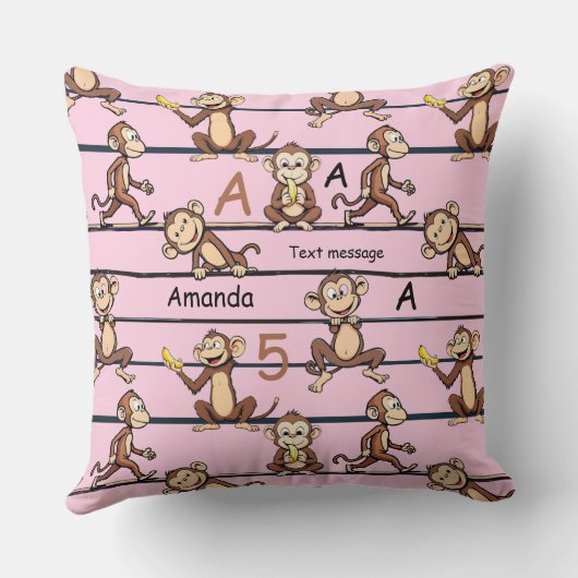Cheeky Monkey Pattern Kissen (Rückseite)