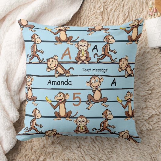 Cheeky Monkey Pattern Kissen (Decke)