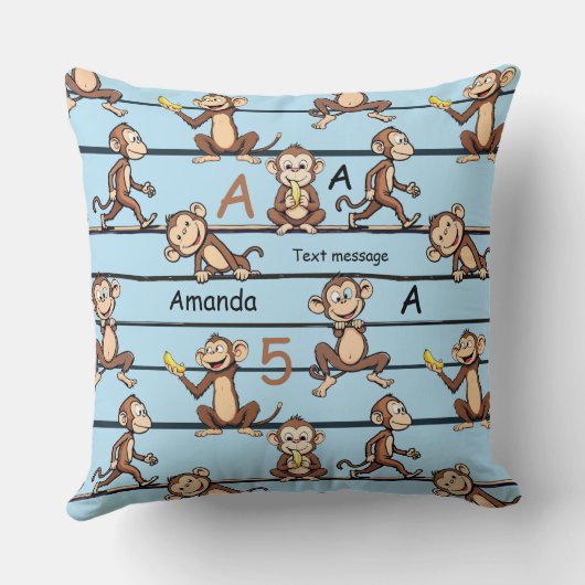 Cheeky Monkey Pattern Kissen (Rückseite)