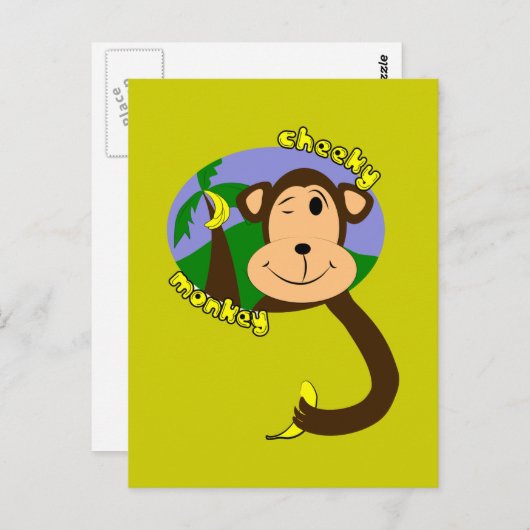 Cheeky Monkey Postkarte (Vorne/Hinten)