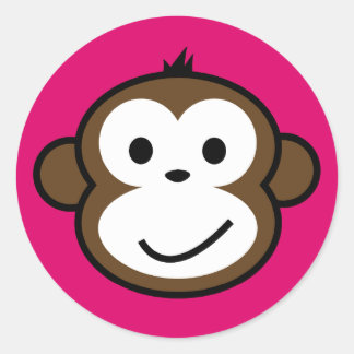 Cheeky Monkey Runder Aufkleber