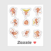 Cheeky Monkey Stickers Aufkleber (Blatt)