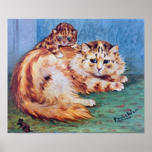 Cheeky Mouse und Katzen, Louis Wain Poster (Vorne)