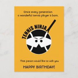 Cheeky Orange Tennis 🎾 Ninja Happy Birthday Postkarte