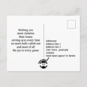 Cheeky Orange Tennis 🎾 Ninja Happy Birthday Postkarte (Rückseite)