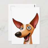 Cheeky Podenco - Playful Cartoon Hound Postkarte (Vorne/Hinten)