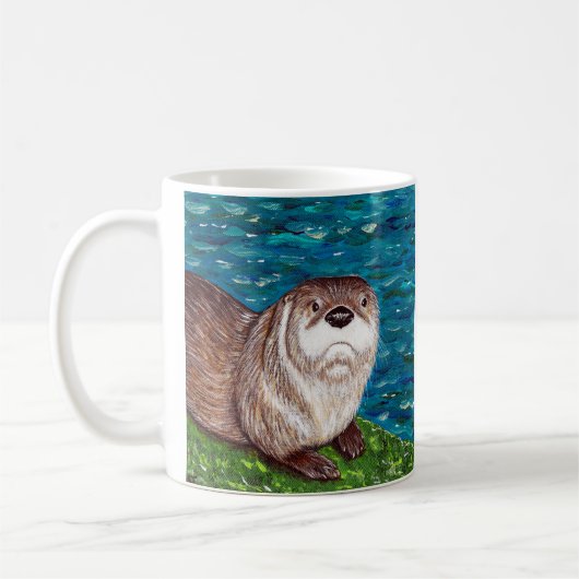 Cheeky River Otter Gemälde Kaffeetasse (Links)