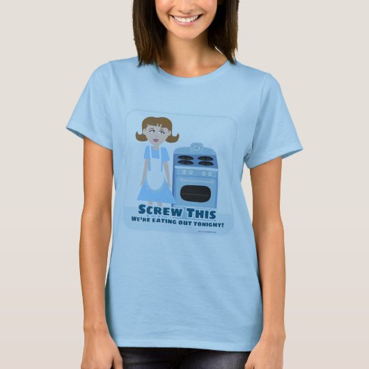 Cheeky Salty Kitsch Hausfrau Art Design T-Shirt (Vorderseite)