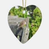 Cheeky Sparrow Keramik Ornament (Links)