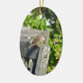 Cheeky Sparrow Keramikornament (Links)