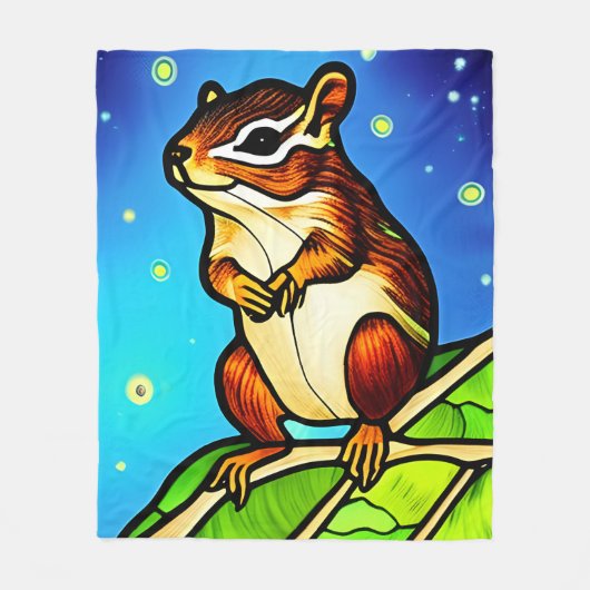 Cheeky, spielerisch Chipmunk Pal Fleecedecke (Vorderseite)