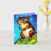 Cheeky, spielerisch Chipmunk Pal Karte (Gelbe Blume)