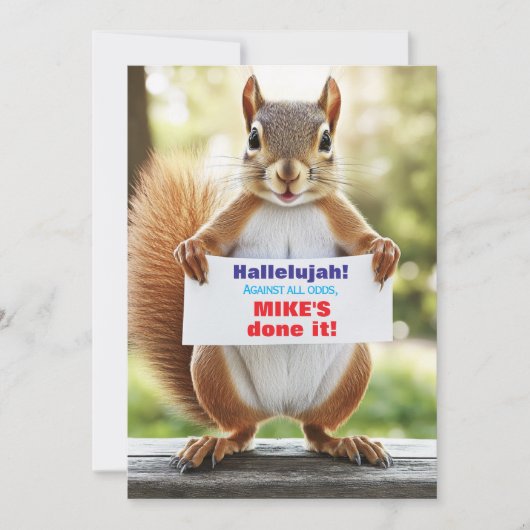 🎓Cheeky Squirrel Graduation Announcement Einladung (Vorderseite)