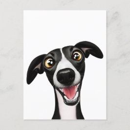 Cheeky Whippet in einem niedlichen Cartoon Postkarte