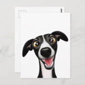 Cheeky Whippet in einem niedlichen Cartoon Postkarte (Vorne/Hinten)