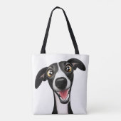 Cheeky Whippet in einem niedlichen Cartoon Tasche (Rückseite)