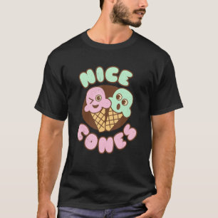 Cheeky Winking Ice Creme Nice Cones Food Puff T-Shirt