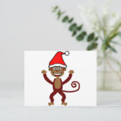 Cheeky Xmas Monkey Feiertagspostkarte (Stehend Vorderseite)