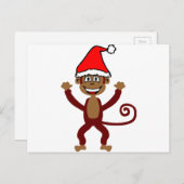 Cheeky Xmas Monkey Feiertagspostkarte (Vorne/Hinten)