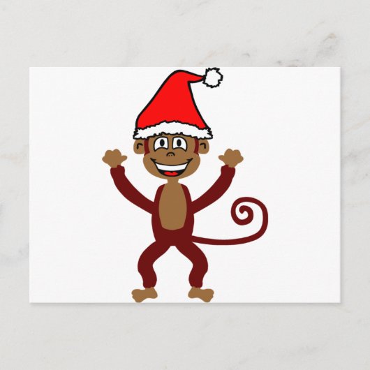 Cheeky Xmas Monkey Feiertagspostkarte (Vorderseite)