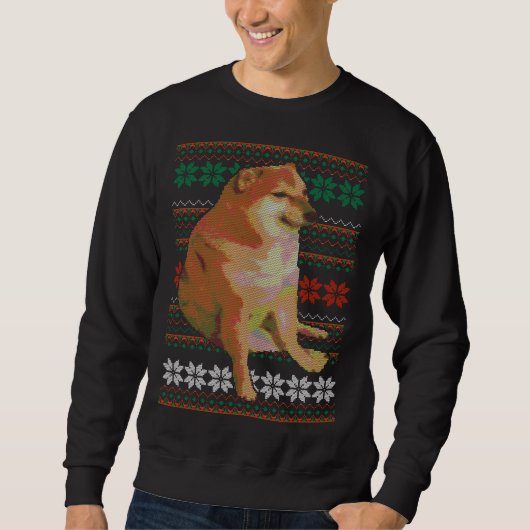 Cheems Ugly Christmas Sweater Doge Meme Design Sweatshirt (Vorderseite)