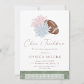 Cheer and Touchdown Twin Baby Shower Einladung (Vorderseite)