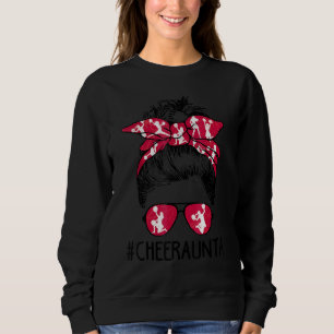 Cheer Aunta Cheerleader Aunta Life Messy Bun Mothe Sweatshirt