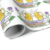 Cheer Beer and Book Lover Wrapping Paper Geschenkpapier (Rolleneckpunkt)