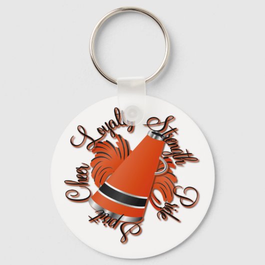 Cheer Black and Orange Qualities Schlüsselanhänger (Vorderseite)