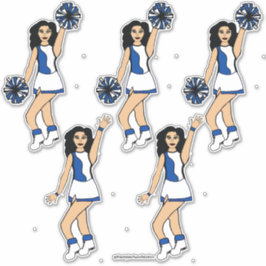 Cheer Blue 14 Zoll x 14 Zoll Vinyl Stickers #2 Aufkleber