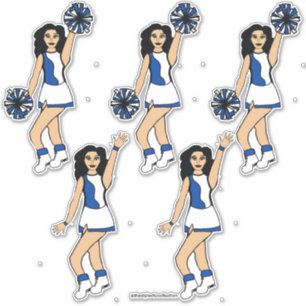Cheer Blue 14 Zoll x 14 Zoll Vinyl Stickers #2 Aufkleber