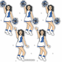 Cheer Blue 14 Zoll x 14 Zoll Vinyl Stickers #4 Aufkleber