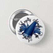 Cheer Blue und Silver Qualities Button (Vorne & Hinten)