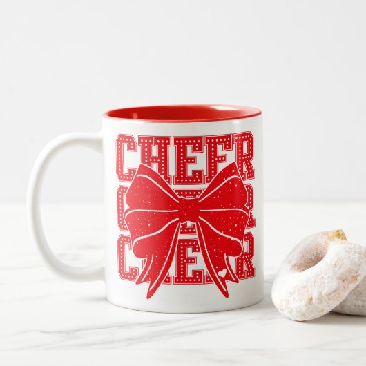 Cheer Bow Zweifarbige Tasse (Mit Donut)