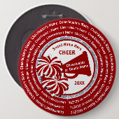 CHEER-Buttone für Backpacks, 3 bis 6 Zoll PERSONAL Button (Vorne & Hinten)