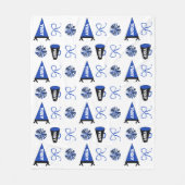 Cheer Camp Blue and Black Cheerleadering Pompom   Fleecedecke (Vorderseite)