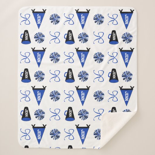 Cheer Camp Blue and Black Cheerleadering Pompom Sherpadecke (Vorderseite)