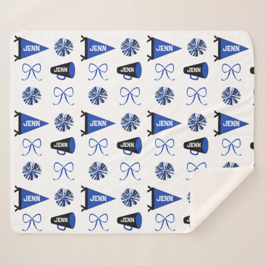 Cheer Camp Blue and Black Cheerleadering Pompom Sherpadecke (Vorderseite (Horizontal))