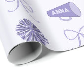 Cheer Camp Lila Cheerleadering Pompom Geburtstag Geschenkpapier (Rolleneckpunkt)