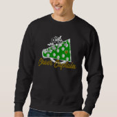 Cheer Captain  Green Megaphone Heart Flower Accent Sweatshirt (Vorderseite)